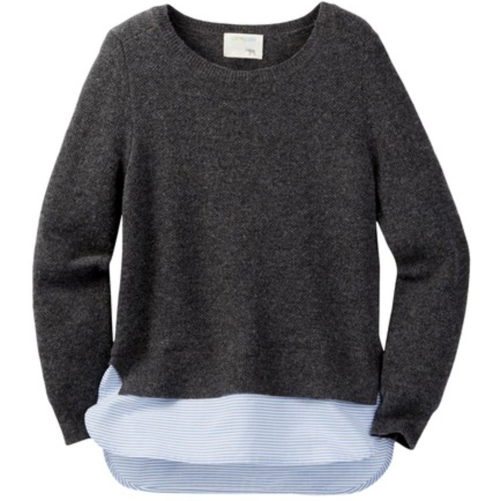 Crewcuts pinstripe hem top